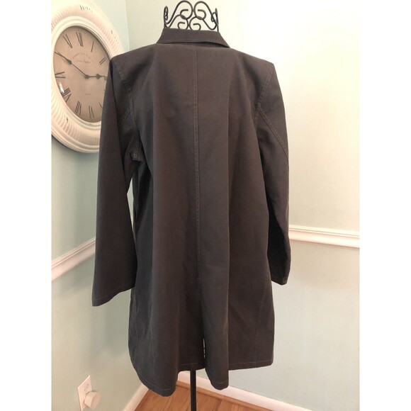 EILEEN FISHER SMALL S Brown Snap Front Lightweight Jacket - Picture 4 of 7